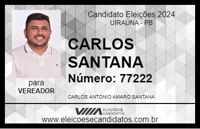 Candidato CARLOS SANTANA 2024 - UIRAÚNA - Eleições