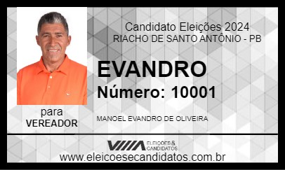 Candidato EVANDRO 2024 - RIACHO DE SANTO ANTÔNIO - Eleições