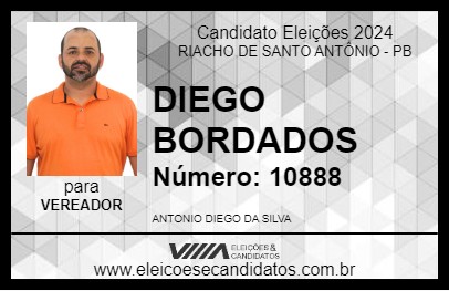 Candidato DIEGO BORDADOS 2024 - RIACHO DE SANTO ANTÔNIO - Eleições