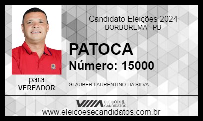 Candidato PATOCA 2024 - BORBOREMA - Eleições