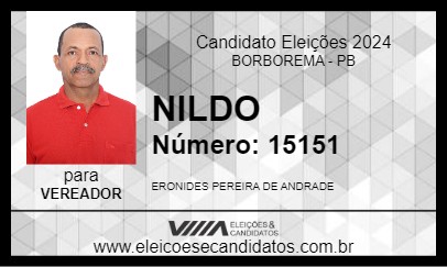 Candidato NILDO 2024 - BORBOREMA - Eleições