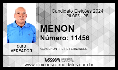 Candidato MENON 2024 - PILÕES - Eleições