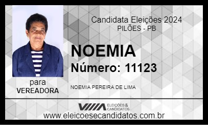 Candidato NOEMIA 2024 - PILÕES - Eleições