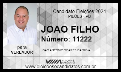 Candidato JOAO FILHO 2024 - PILÕES - Eleições