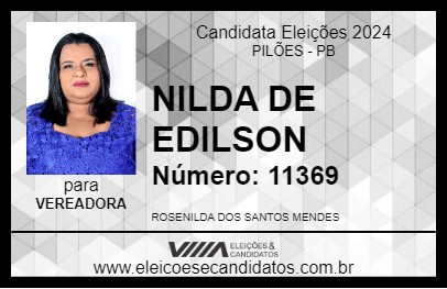 Candidato NILDA DE EDILSON 2024 - PILÕES - Eleições