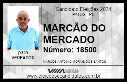 Candidato MARCÃO DO MERCADO 2024 - PATOS - Eleições