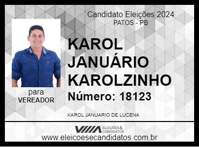 Candidato KAROL JANUÁRIO KAROLZINHO 2024 - PATOS - Eleições