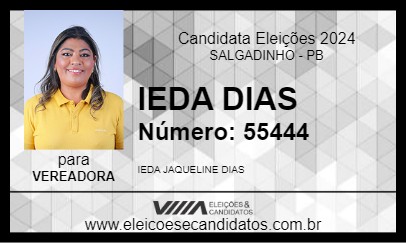 Candidato IEDA DIAS 2024 - SALGADINHO - Eleições