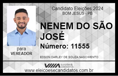 Candidato NENEM DO SÃO JOSÉ 2024 - BOM JESUS - Eleições