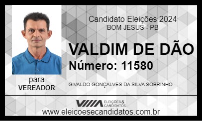 Candidato VALDIM DE DÃO 2024 - BOM JESUS - Eleições