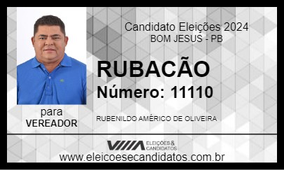 Candidato RUBACÃO 2024 - BOM JESUS - Eleições