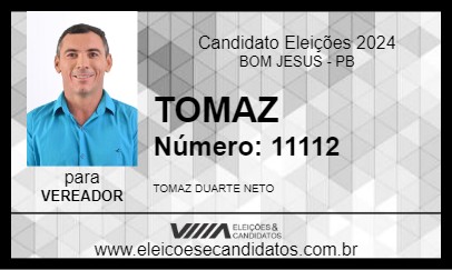 Candidato TOMAZ 2024 - BOM JESUS - Eleições