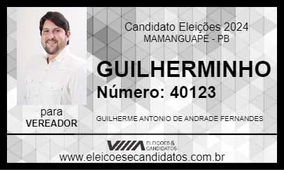 Candidato GUILHERMINHO 2024 - MAMANGUAPE - Eleições