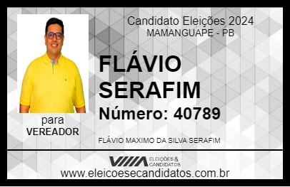 Candidato FLÁVIO SERAFIM 2024 - MAMANGUAPE - Eleições