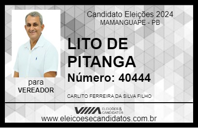 Candidato LITO DE PITANGA 2024 - MAMANGUAPE - Eleições