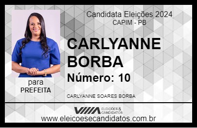 Candidato CARLYANNE BORBA 2024 - CAPIM - Eleições