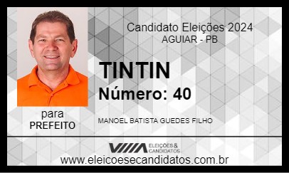 Candidato TINTIN 2024 - AGUIAR - Eleições