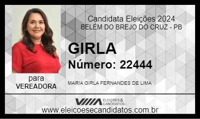 Candidato GIRLA 2024 - BELÉM DO BREJO DO CRUZ - Eleições