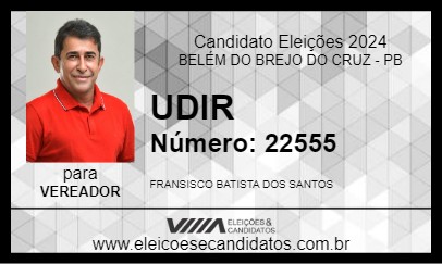 Candidato UDIR 2024 - BELÉM DO BREJO DO CRUZ - Eleições