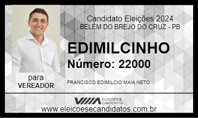 Candidato EDIMILCINHO 2024 - BELÉM DO BREJO DO CRUZ - Eleições