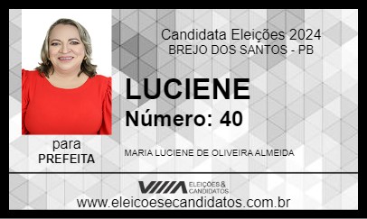 Candidato LUCIENE 2024 - BREJO DOS SANTOS - Eleições