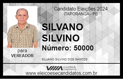 Candidato SILVANO SILVINO 2024 - ITAPORANGA - Eleições