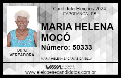 Candidato MARIA HELENA MOCÓ 2024 - ITAPORANGA - Eleições