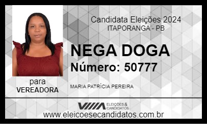 Candidato NEGA DOGA 2024 - ITAPORANGA - Eleições