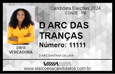 Candidato D ARC DAS TRANÇAS 2024 - CONDE - Eleições