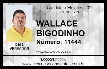 Candidato WALLACE BIGODINHO 2024 - CONDE - Eleições