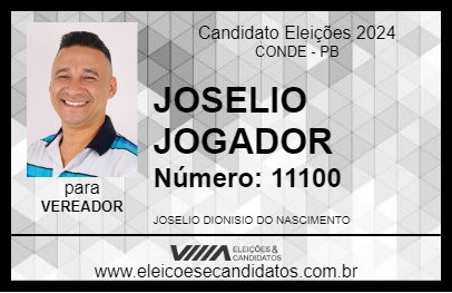 Candidato JOSELIO JOGADOR 2024 - CONDE - Eleições