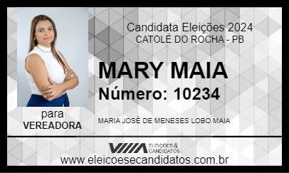 Candidato MARY MAIA 2024 - CATOLÉ DO ROCHA - Eleições