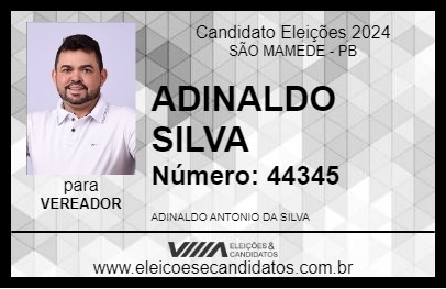 Candidato ADINALDO SILVA 2024 - SÃO MAMEDE - Eleições