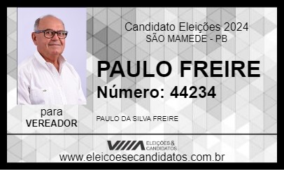 Candidato PAULO FREIRE 2024 - SÃO MAMEDE - Eleições