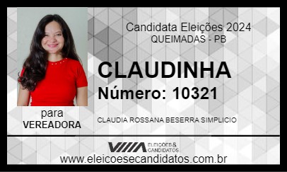 Candidato CLAUDINHA 2024 - QUEIMADAS - Eleições