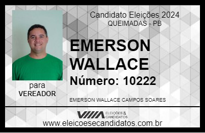 Candidato EMERSON WALLACE 2024 - QUEIMADAS - Eleições