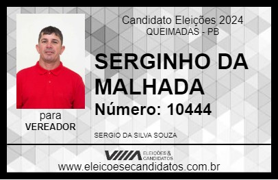 Candidato SERGINHO DA MALHADA 2024 - QUEIMADAS - Eleições