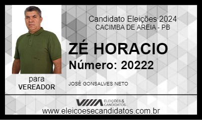 Candidato ZÉ HORACIO 2024 - CACIMBA DE AREIA - Eleições