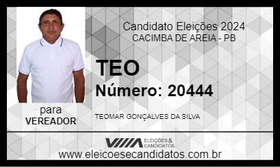 Candidato TEO 2024 - CACIMBA DE AREIA - Eleições