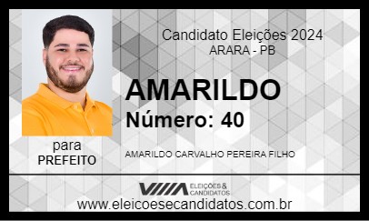 Candidato AMARILDO 2024 - ARARA - Eleições