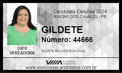 Candidato GILDETE 2024 - RIACHO DOS CAVALOS - Eleições