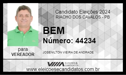 Candidato BEM 2024 - RIACHO DOS CAVALOS - Eleições