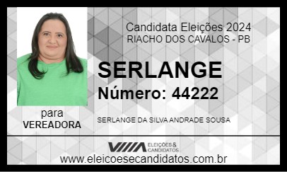 Candidato SERLANGE 2024 - RIACHO DOS CAVALOS - Eleições