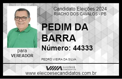 Candidato PEDIM DA BARRA 2024 - RIACHO DOS CAVALOS - Eleições