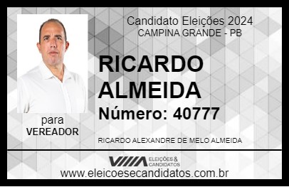 Candidato RICARDO ALMEIDA 2024 - CAMPINA GRANDE - Eleições