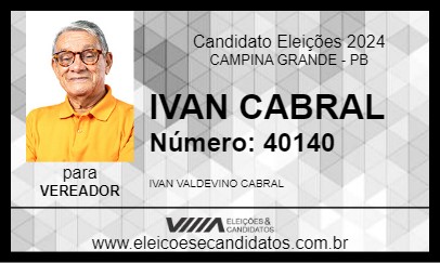 Candidato IVAN CABRAL 2024 - CAMPINA GRANDE - Eleições