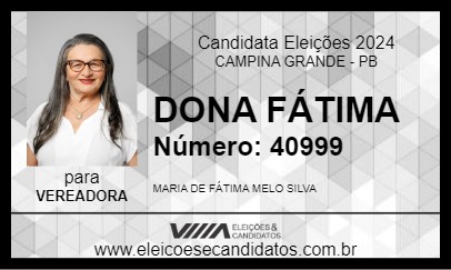 Candidato DONA FÁTIMA 2024 - CAMPINA GRANDE - Eleições