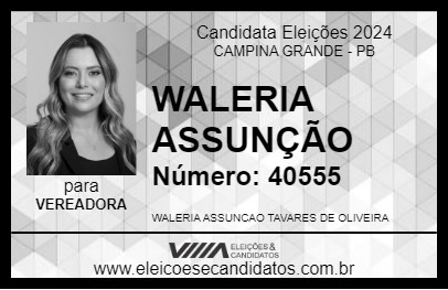 Candidato WALERIA ASSUNÇÃO 2024 - CAMPINA GRANDE - Eleições