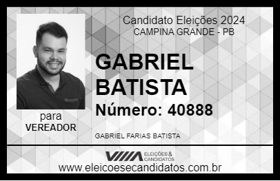 Candidato GABRIEL BATISTA 2024 - CAMPINA GRANDE - Eleições