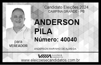 Candidato ANDERSON PILA 2024 - CAMPINA GRANDE - Eleições